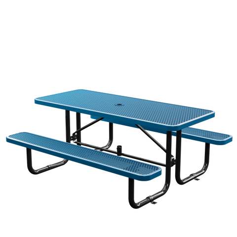 Picnic Table - Rectangle Expanded Metal - 6ft - Blue