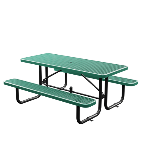 Picnic Table - Rectangle Expanded Metal - 6ft - Green