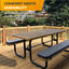 Cushions For Rectangular Picnic Tables - 6ft - Black - 2 pcs