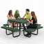 Metal Picnic Table - Square Punched Metal - 46 in - Green