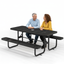 Metal Picnic Table - Rectangle Expanded Metal - 6ft - Black