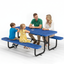 Metal Picnic Table - Rectangle Expanded Metal - 6ft - Blue - ADA Compliant