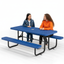 Metal Picnic Table - Rectangle Punched Metal - 6ft - Blue - ADA Compliant