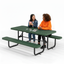 Metal Picnic Table - Rectangle Punched Metal - 6ft - Green - ADA Compliant