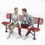 Heavy-Duty Outdoor Bench - Expanded Metal - 6ft - Surface - With Back - Red
