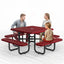 Metal Picnic Table - Square Expanded Metal - 46 in - Red