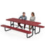 Metal Picnic Table - Rectangle Punched Metal - 8ft - Red