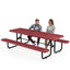 Metal Picnic Table - Rectangle Expanded Metal - 8ft - Red