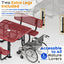Metal Picnic Table - Square Expanded Metal - 46 in - Red - With Backrest