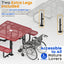 Metal Picnic Table - Square Punched Metal - 46 in - Red