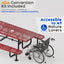 Metal Picnic Table - Rectangle Punched Metal - 8ft - Red