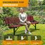Heavy-Duty Outdoor Bench - Expanded Metal - 8ft - Portable - Red - With Backrest