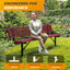 Heavy-Duty Outdoor Bench - Expanded Metal - 8ft - Surface - Red - With Backrest