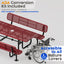 Metal Picnic Table - Rectangle Expanded Metal - 6ft - Red - With Backrest