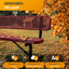 Heavy-Duty Outdoor Bench - Expanded Metal - 8ft - Portable - Red - With Backrest