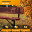 Heavy-Duty Outdoor Bench - Expanded Metal - 6ft - Surface - With Back - Red