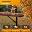 Heavy-Duty Outdoor Bench - Expanded Metal - 6ft - Inground - No Back - Red