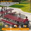 Metal Picnic Table - Rectangle Punched Metal - 8ft - Red