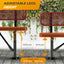 Heavy-Duty Outdoor Bench - Expanded Metal - 6ft - Surface - With Back - Red