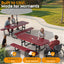 Metal Picnic Table - Rectangle Punched Metal - 6ft - Red