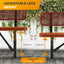 Heavy-Duty Outdoor Bench - Expanded Metal - 8ft - Inground - Red - With Backrest