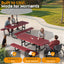 Metal Picnic Table - Rectangle Expanded Metal - 6ft - Red