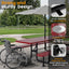 Metal Picnic Table - Rectangle Punched Metal - 8ft - Red