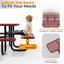 Metal Picnic Table - Square Punched Metal - 46 in - Red