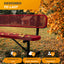 Heavy-Duty Outdoor Bench - Expanded Metal - 4ft - Portable - Red - With Backrest