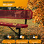 Heavy-Duty Outdoor Bench - Expanded Metal - 4ft - Inground - Red - With Backrest