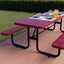 Metal Picnic Table - Rectangle Punched Metal - 8ft - Red