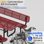 Metal Picnic Table - Rectangle Expanded Metal - 8ft - Red - ADA Compliant