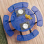 Metal Picnic Table - Round Punched Metal - 46 in - Blue - ADA Compliant