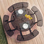 Metal Picnic Table - Round Punched Metal - 46 in - Black - ADA Compliant