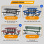 Metal Picnic Table - Rectangle Punched Metal - 8ft - Black