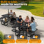 Metal Picnic Table - Square Expanded Metal - 38 in - Black