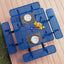 Metal Picnic Table - Square Punched Metal - 46 in - Blue - ADA Compliant