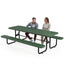 Metal Picnic Table - Rectangle Punched Metal - 8ft - Green