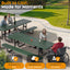 Metal Picnic Table - Rectangle Punched Metal - 8ft - Green
