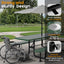 Metal Picnic Table - Rectangle Punched Metal - 8ft - Green