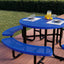 Metal Picnic Table - Round Punched Metal - 46 in - Blue - ADA Compliant
