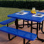 Metal Picnic Table - Square Punched Metal - 46 in - Blue - ADA Compliant