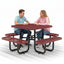 Metal Picnic Table - Square Expanded Metal - 38 in - Red