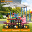 Kids Picnic Table - Square Expanded Metal - 38 in - Red