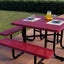 Metal Picnic Table - Square Punched Metal - 46 in - Red - ADA Compliant
