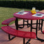 Metal Picnic Table - Round Punched Metal - 46 in - Red - ADA Compliant