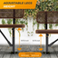 Heavy-Duty Outdoor Bench - Expanded Metal - 4ft - Surface - Brown - With Backrest