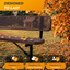 Heavy-Duty Outdoor Bench - Expanded Metal - 4ft - Surface - Brown - With Backrest