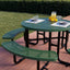Metal Picnic Table - Round Punched Metal - 46 in - Green - ADA Compliant