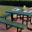 Metal Picnic Table - Square Punched Metal - 46 in - Green - ADA Compliant